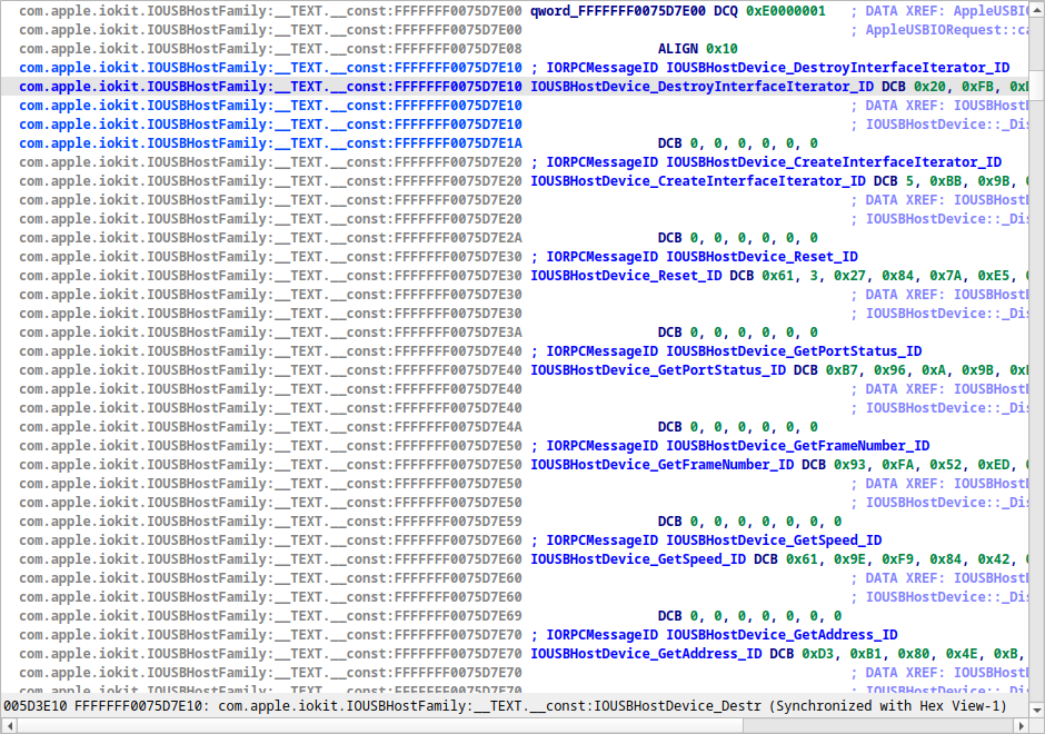 iOS 16 kernelcache after IDA 9.5: constants named after the calls they route