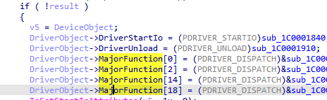      DriverObject->DriverStartIo = (PDRIVER_STARTIO)sub_1C0001840;
      DriverObject->DriverUnload = (PDRIVER_UNLOAD)sub_1C0001910;
      DriverObject->MajorFunction[0] = (PDRIVER_DISPATCH)&sub_1C0001510;
      DriverObject->MajorFunction[2] = (PDRIVER_DISPATCH)&sub_1C00011B0;
      DriverObject->MajorFunction[14] = (PDRIVER_DISPATCH)&sub_1C0001290;
      DriverObject->MajorFunction[18] = (PDRIVER_DISPATCH)&sub_1C0001070;
