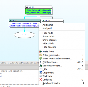 Proximity view contextual menu