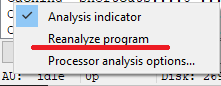 Status bar reanalyze