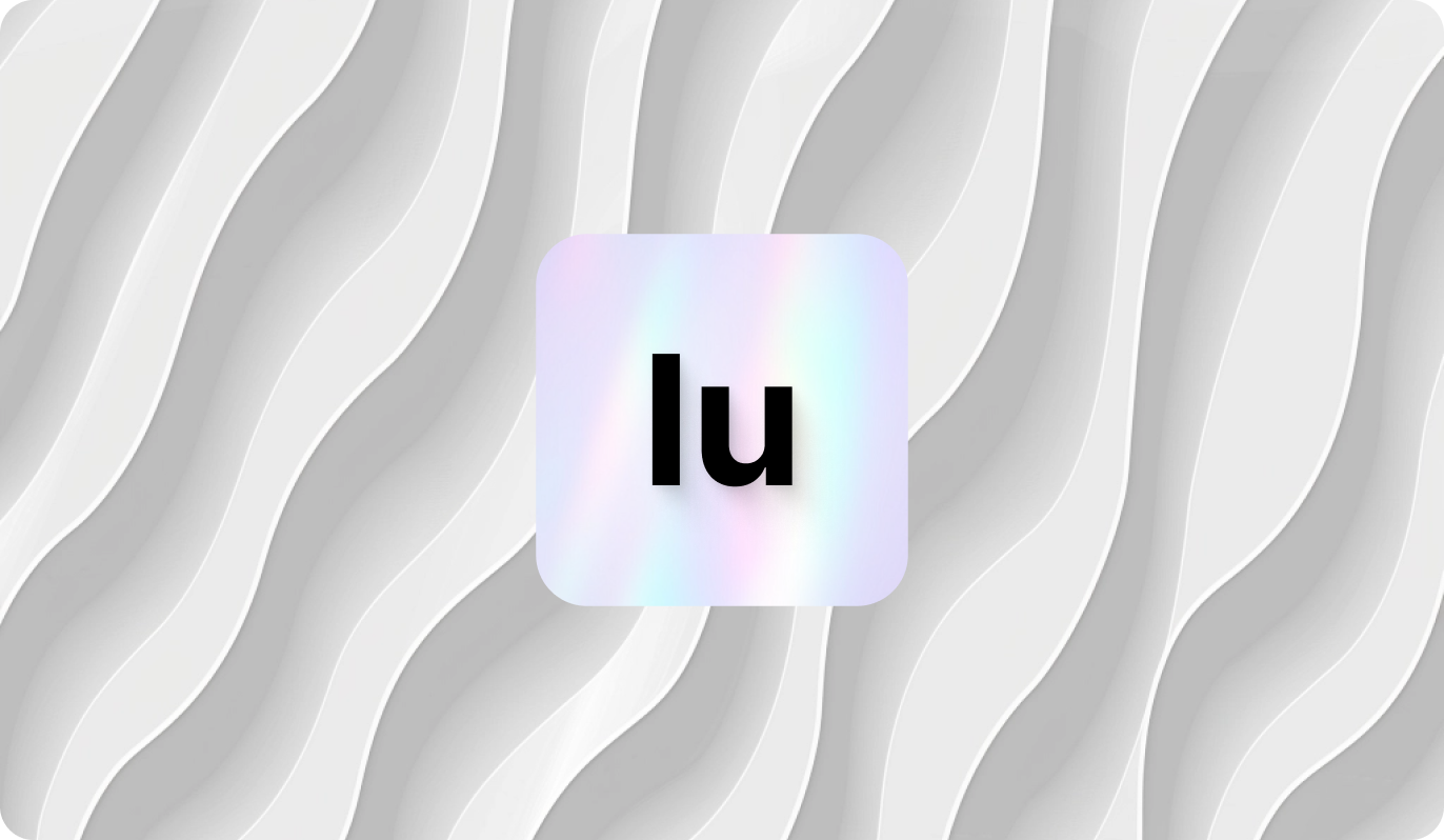 Abstract wavy grey background with an iridescent gradient tile containing ‘lu’. The accompanying text promotes IDA add-ons for enhanced workflow, mentioning the Private Lumina add-on for keeping in-house knowledge confidential and enabling a self-hosted server for authorized users. It also includes a call to action to discover Private Lumina.