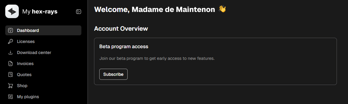 beta subscribe screenshot