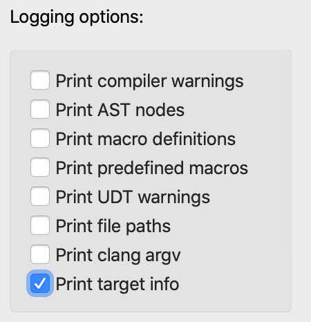 clang options1